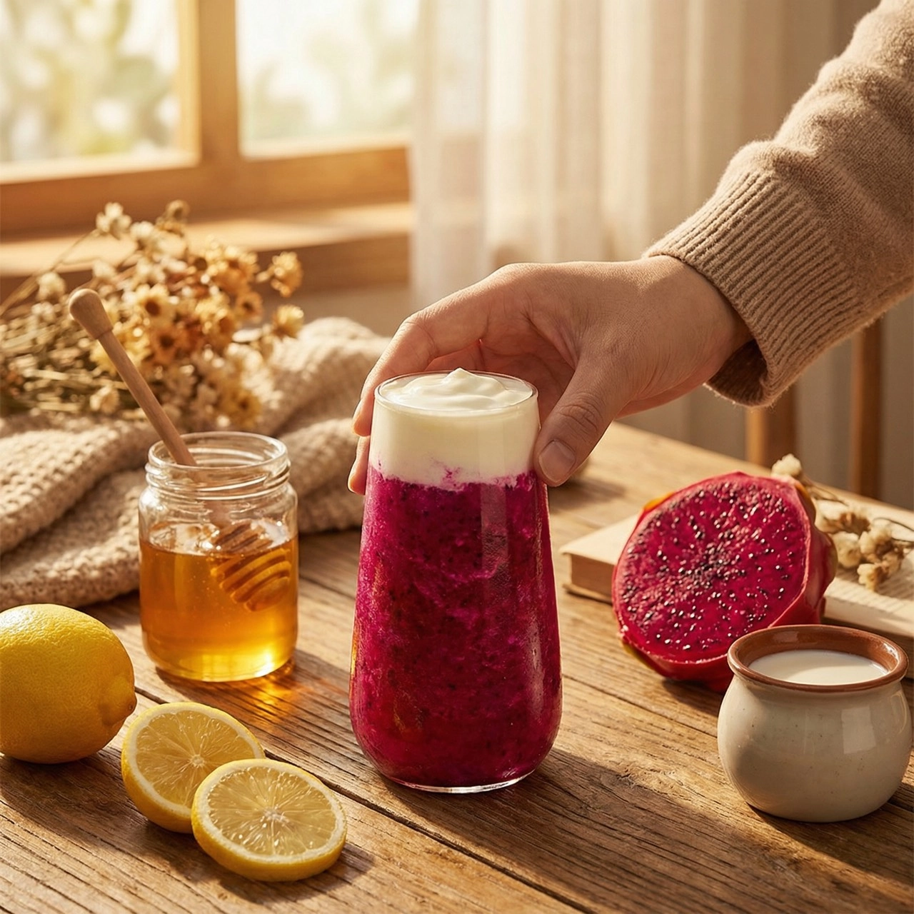 甜點,奶霜,奶蓋,花生,蜂蜜,起司,自然湉,火龍果