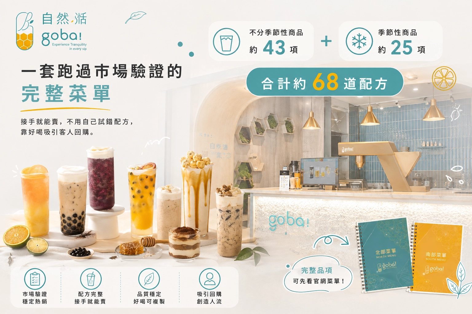 自然湉加盟菜單 - 68道配方