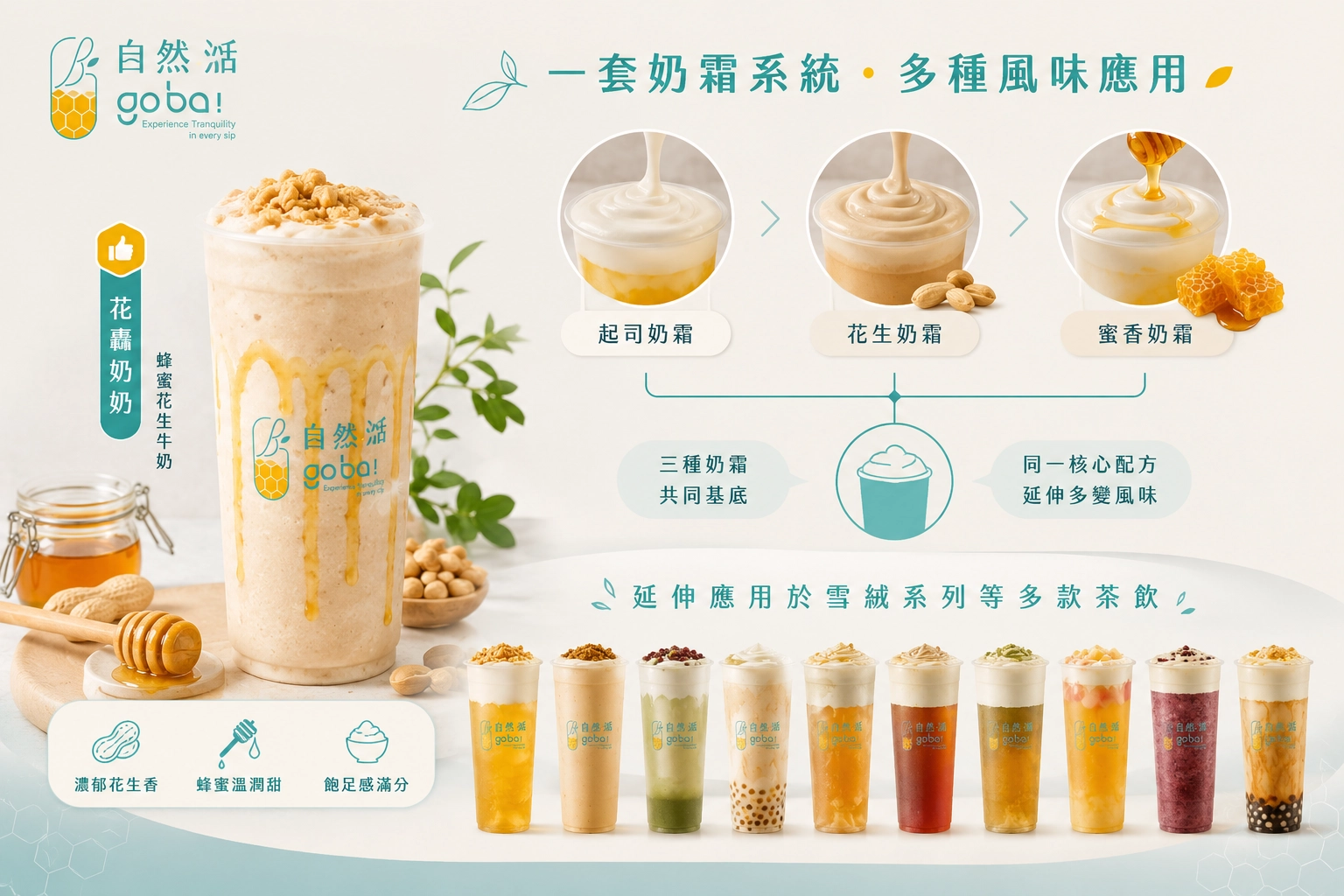 自然湉招牌商品三:花轟奶奶與奶霜系列